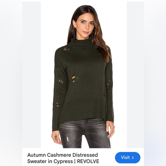 Autumn Cashmere wool,cashmere..distressed knit PTP 21” ,oversized medium . - Picture 12 of 12